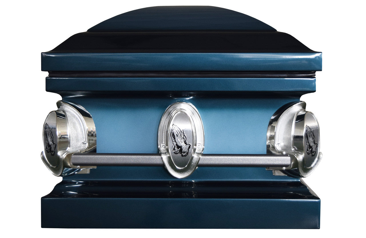 'The Prayer' Spruce Blue Casket - Metal Casket