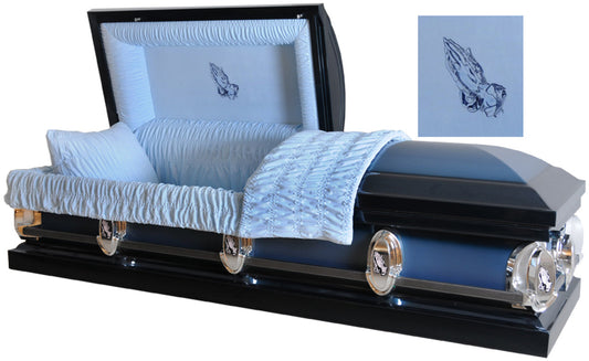 'The Prayer' Spruce Blue Casket - Metal Casket